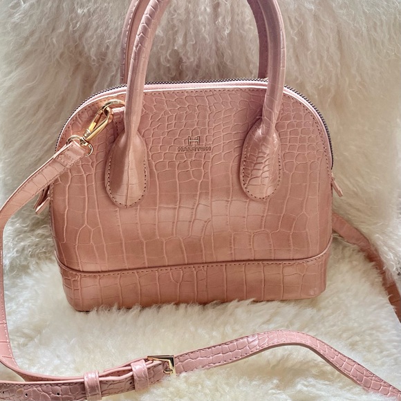 H Halston Pink Croco Bag - Picture 2 of 5